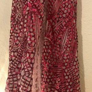 All Over The World Sequin Dress-Wine (FashionNova)